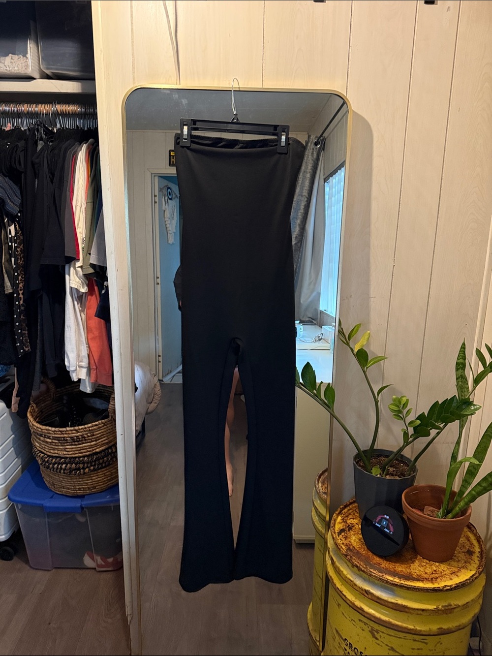 Women's Tube Top Romper With Flared Pants